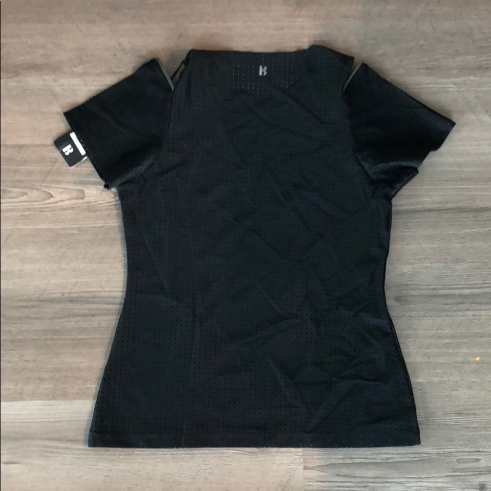 NEW w/ Tags - BOOM BOOM ATHLETICA Open Shoulder Tee Black/Military Green